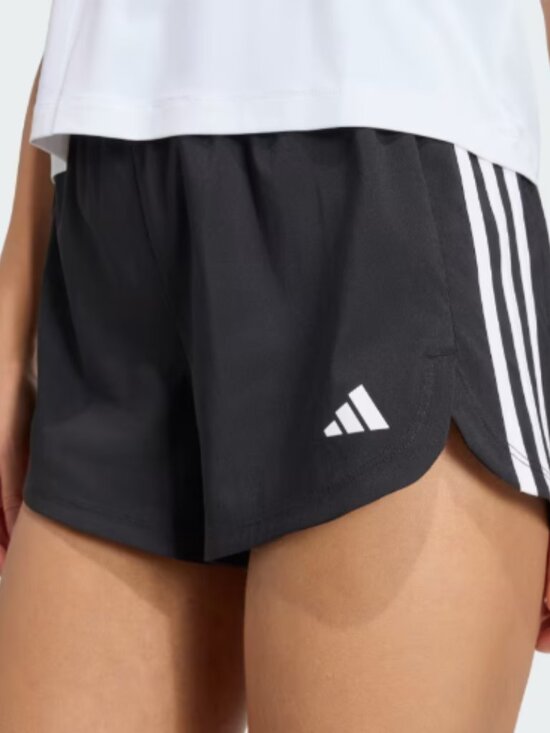 adidas Pants - adidas Black Women's Pacer Training 3-Stripes Woven High-Rise Shorts